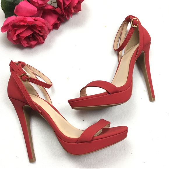 CHARLOTTE RUSSE HIGH HEELS ANKLE STRAPS SZ 6 - Picture 5 of 14